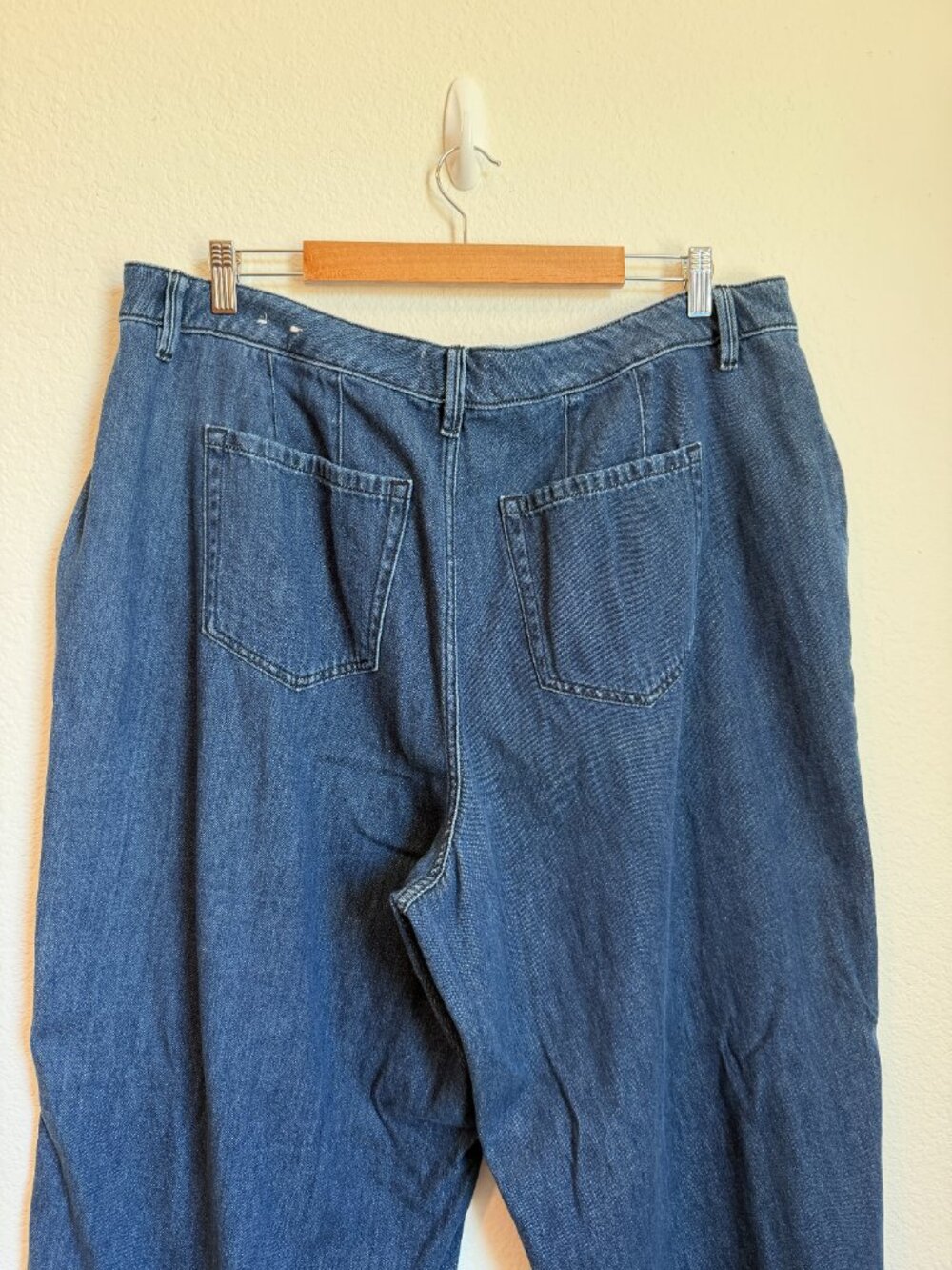 Lane Bryant Wide Leg Trouser Jean Size 20 100% Cotton Lightweight Denim - Picture 5 of 10